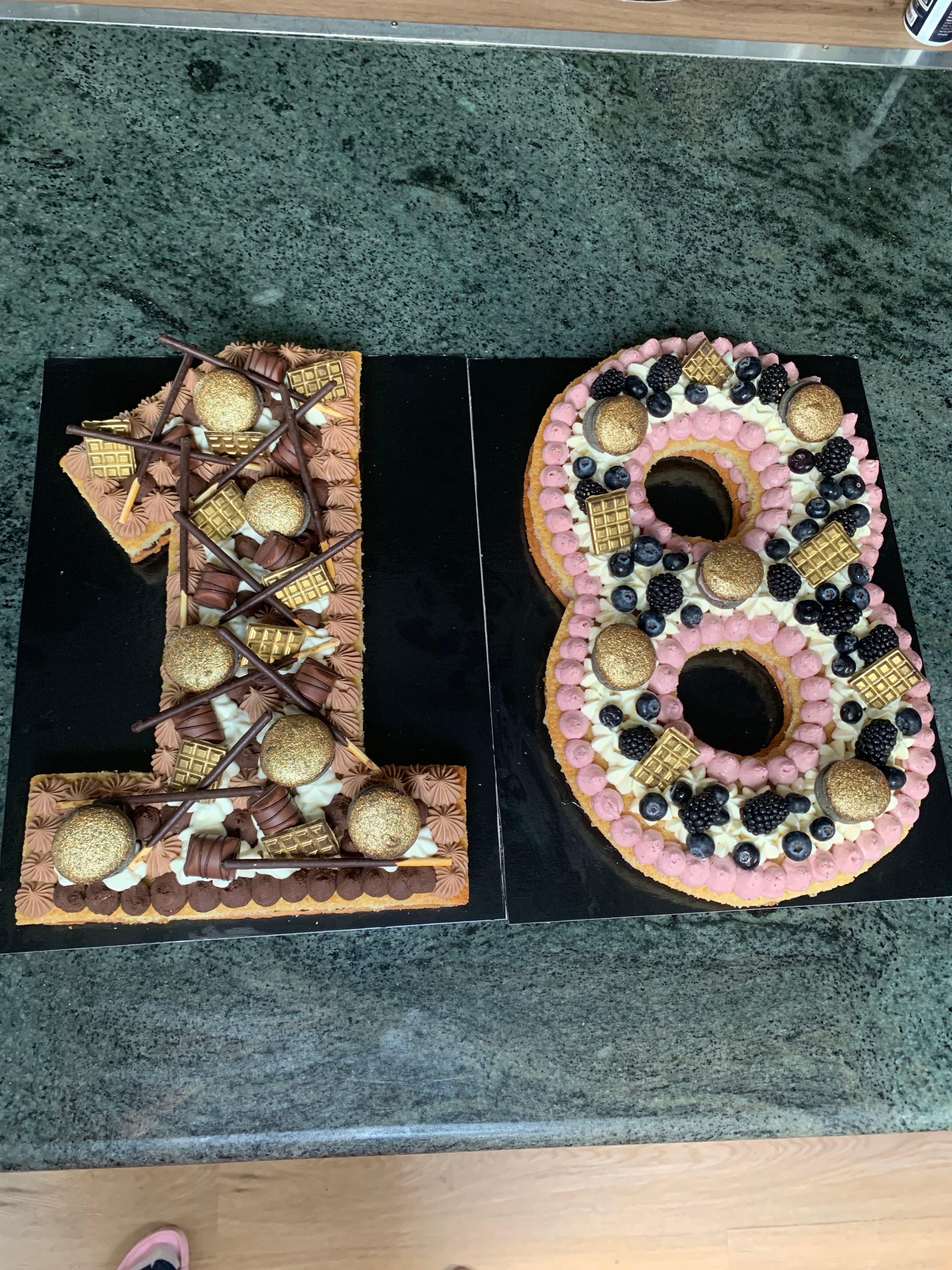 Number cake 18 ans majorité, gâteau anniversaire personnalisé Montauban