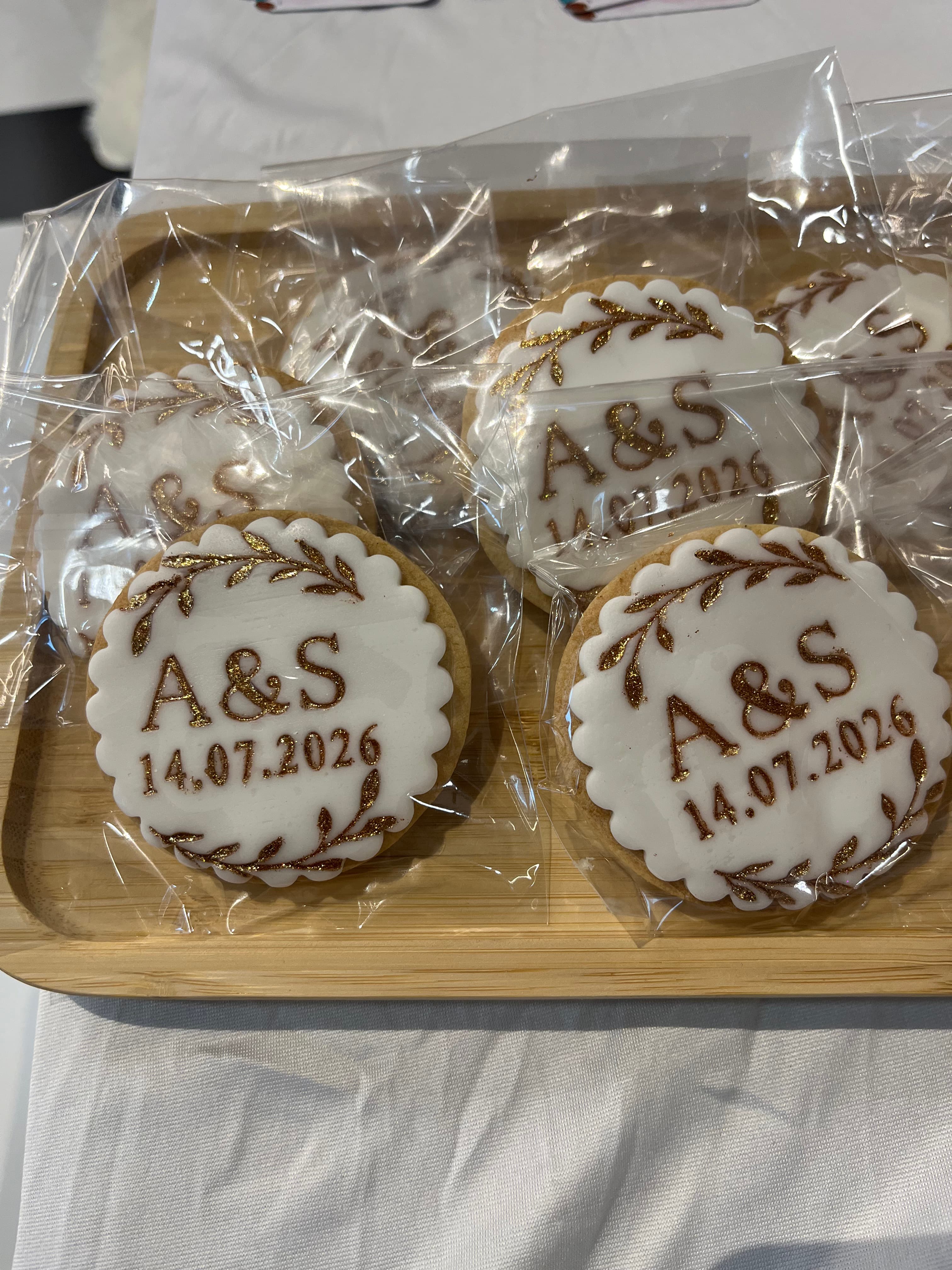 Sablés personnalisés pour cadeaux d'invités de mariage, glaçage royal, pâtisserie Montauban